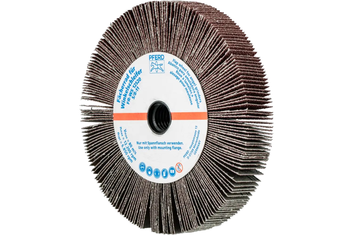 Picture of Pferd Angle Grinder Flap Wheel, 5" X 3/4 X 5/8-11, 60 Grit, Aluminum Oxide